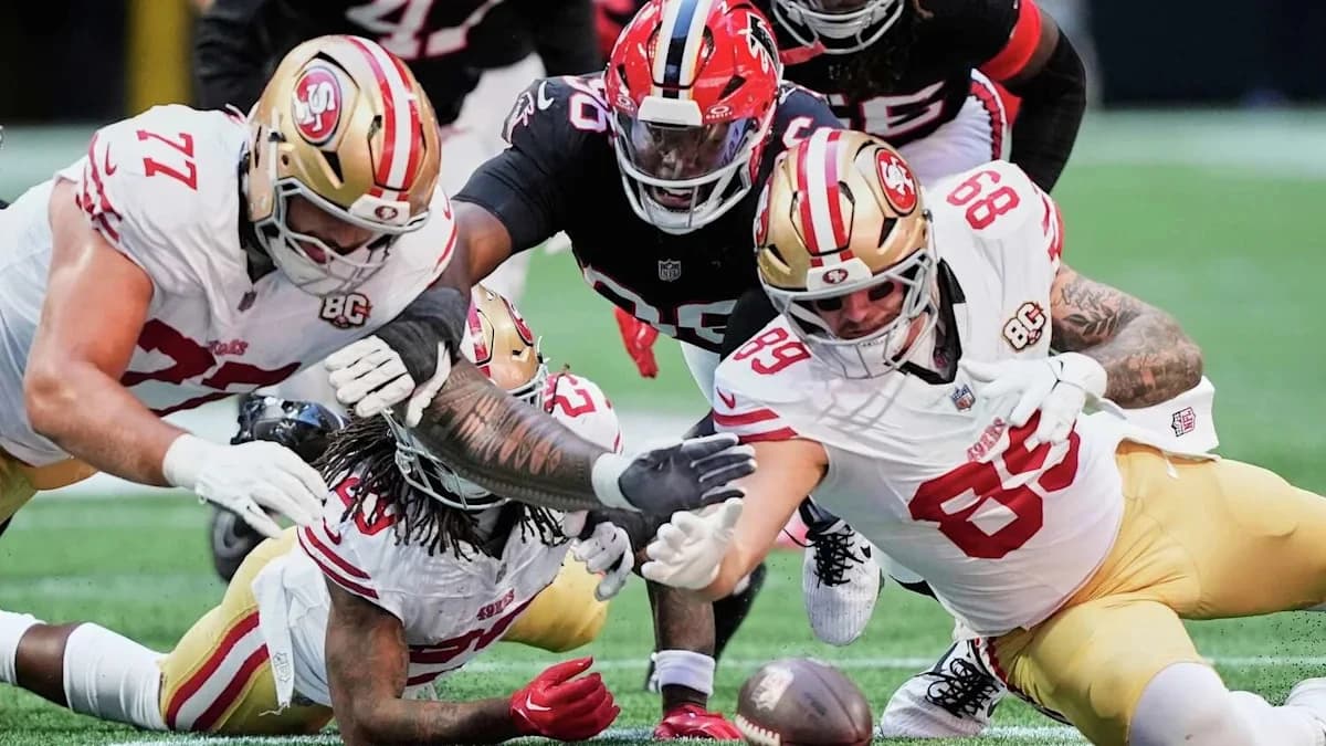 49ers throw away perfect record as Falcons feast on mistakes, 23 straight points in 29-20 win