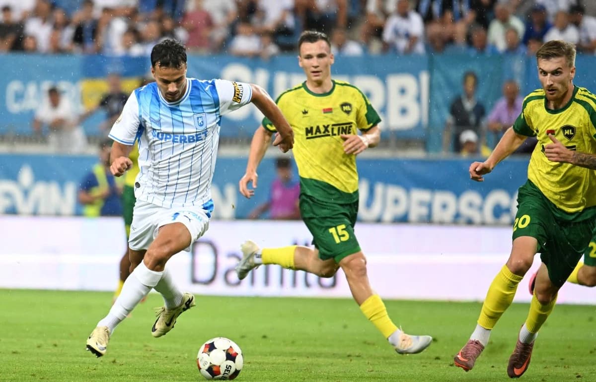 ACUM: Universitatea Craiova - ML Vitebsk 0-0 în Champions League! Oltenii se întrec în ocazii