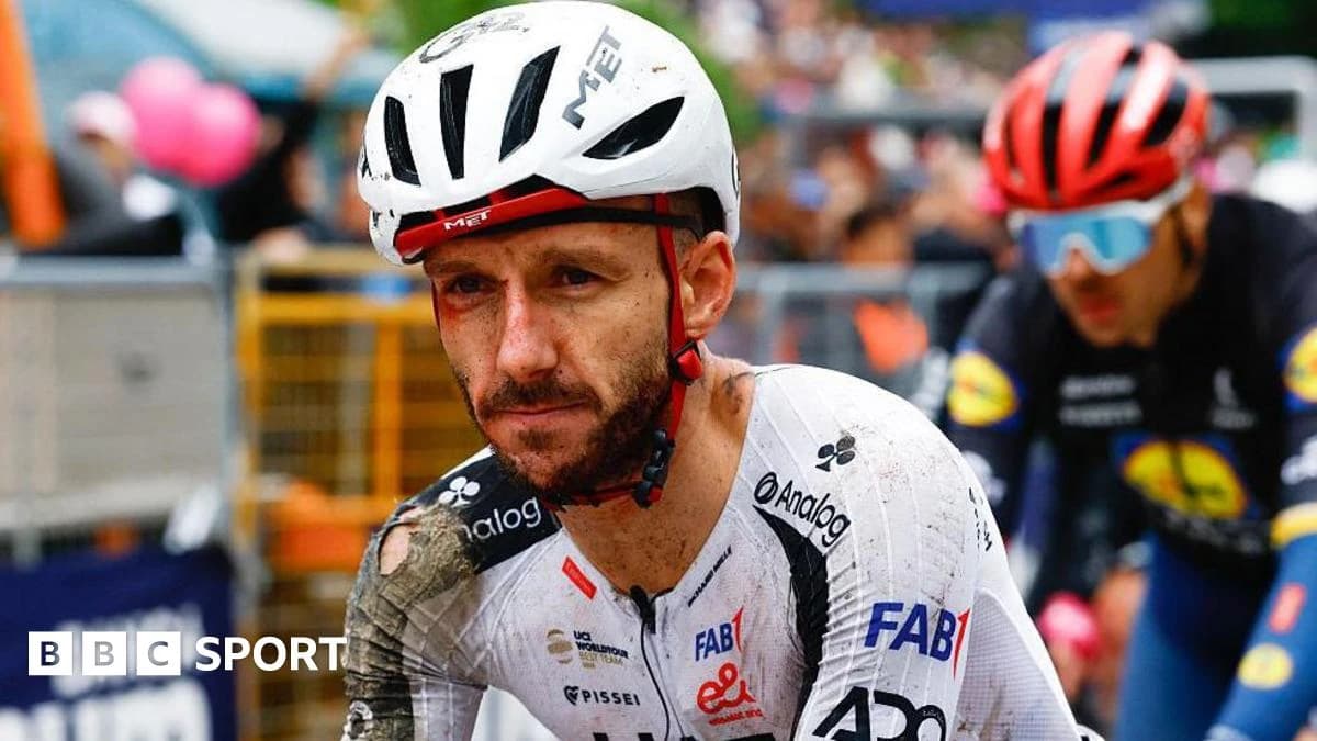 Adam Yates: Injured British cyclist out of Giro d'Italia after 30-rider crash