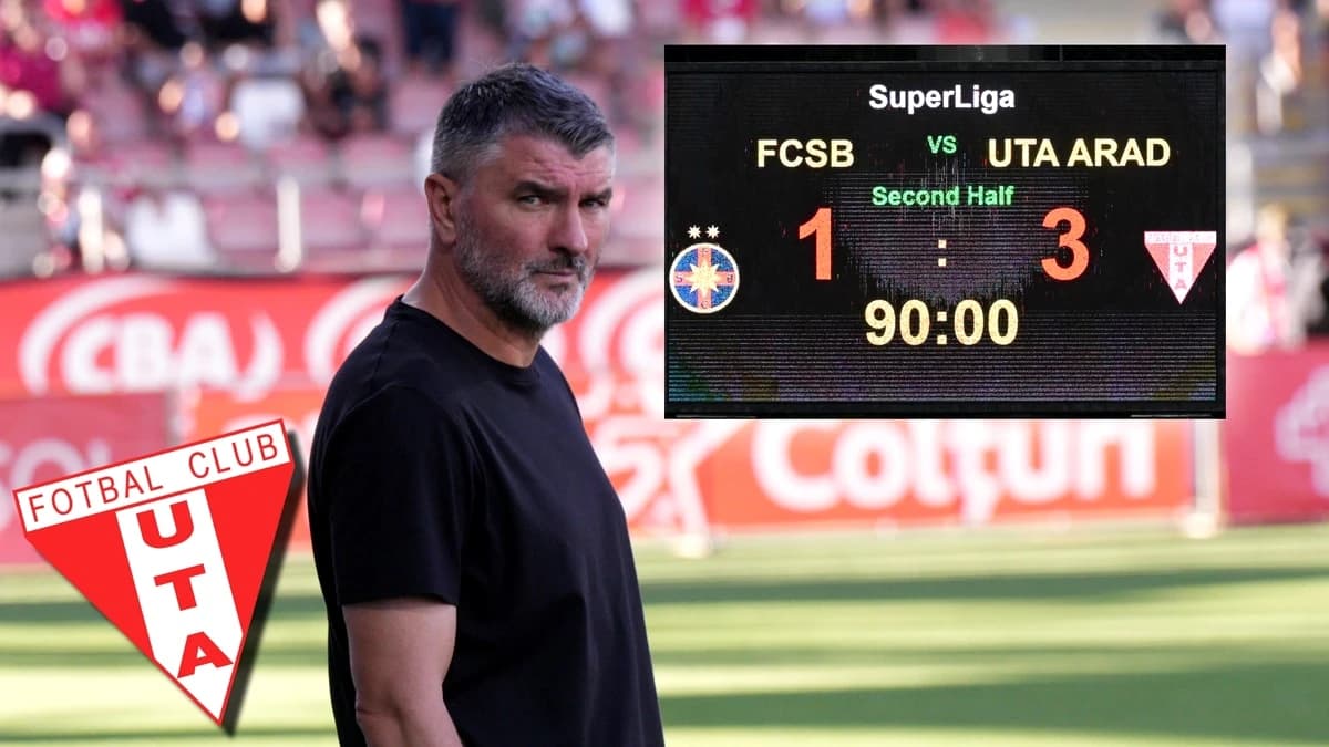 Adrian Mihalcea, la meciul 100 ca antrenor în SuperLiga. UTA a învins FCSB cu 3-1 și vrea play-off.