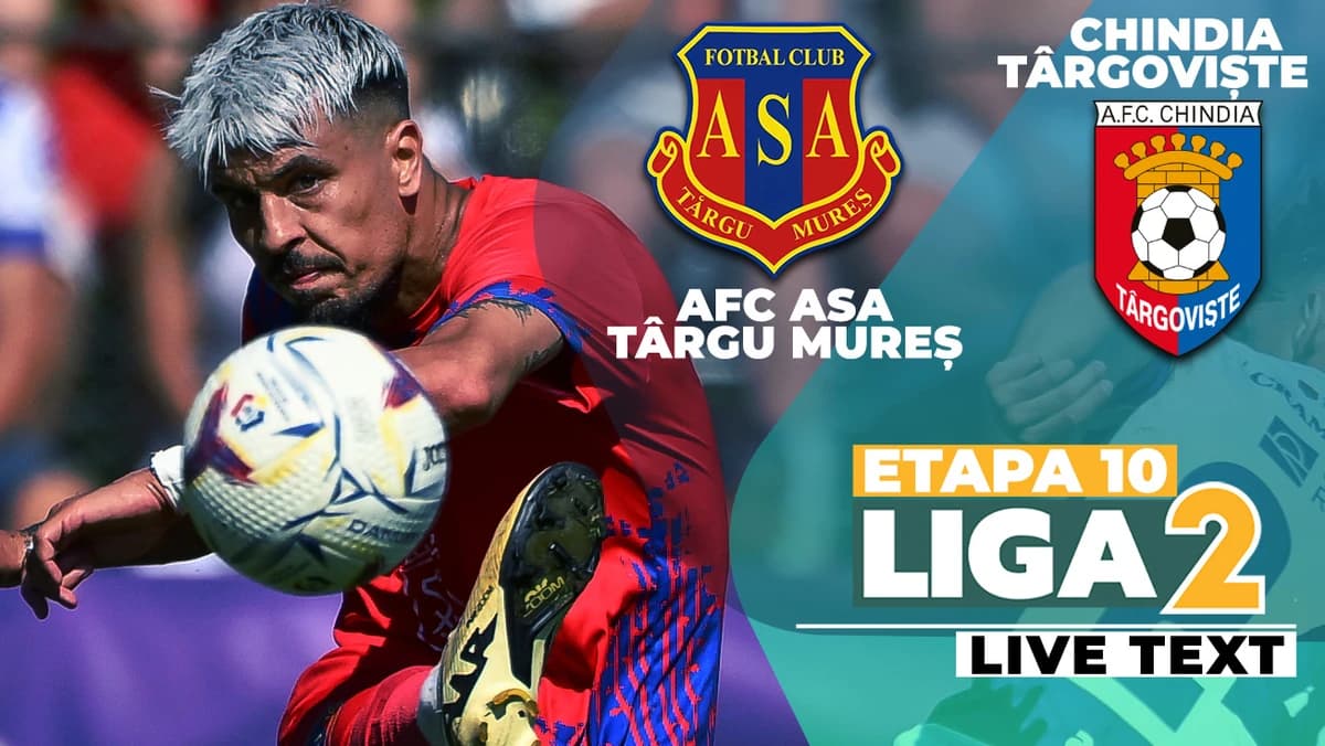 AFC ASA – Chindia Târgoviște se dispută ACUM. Spectacol la Târgu Mureș, cu cinci goluri înscrise în