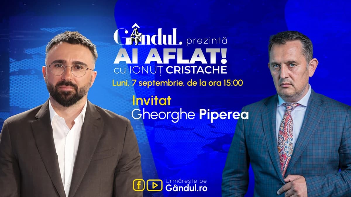 „Ai Aflat! cu Ionuț Cristache” începe luni, 7 septembrie, de la ora 15.00, live pe Gândul. Invitat: