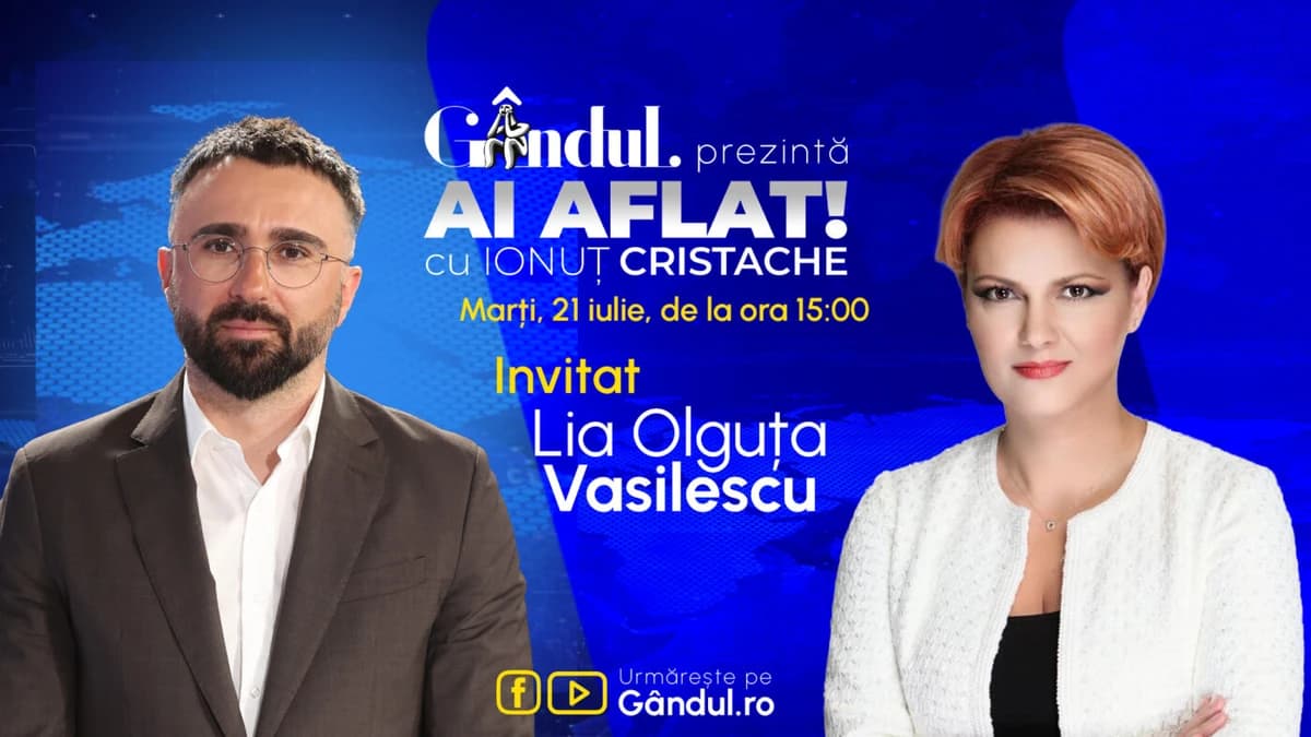 „Ai Aflat! cu Ionuț Cristache” începe marți, 21 iulie, de la ora 15.00, live pe Gândul. Invitată: Li