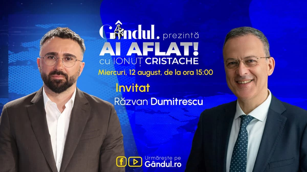 „Ai Aflat! cu Ionuț Cristache” începe miercuri, 12 august, de la ora 15.00, live pe Gândul. Invitat: