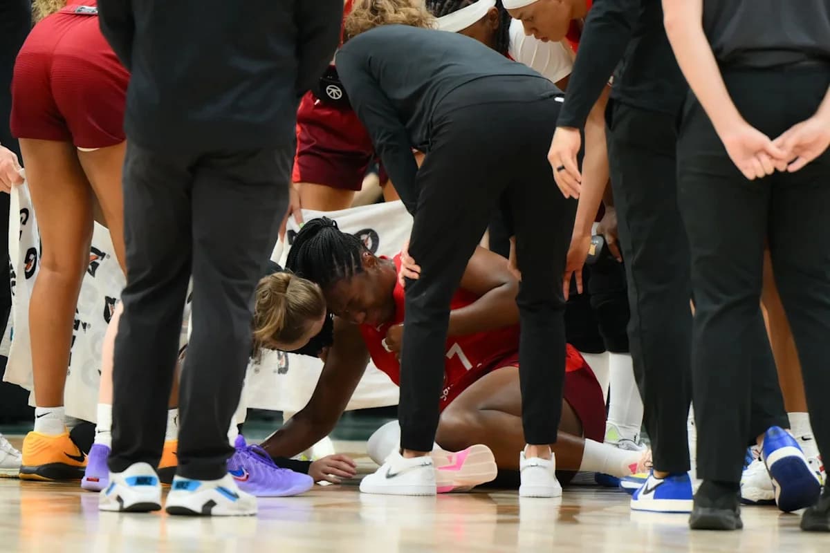 Aliyah Boston injury update: Fever star exits game after hard fall