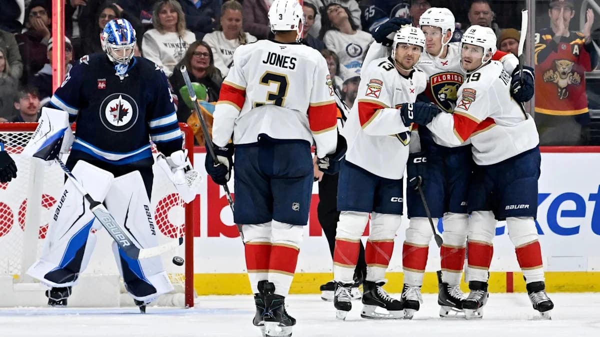 Anton Lundell scores 3 goals, Seth Jones caps record month and Panthers beat reeling Jets 5-2
