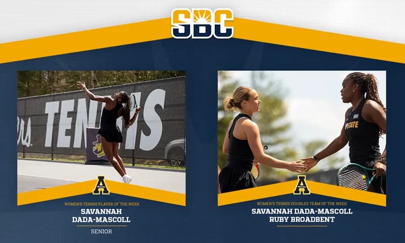 App State’s Dada-Mascoll and Broadbent Sweep Sun Belt Women’s Tennis Weekly Honors