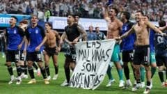 Argentina face fine for displaying Falklands banner after semi-final
