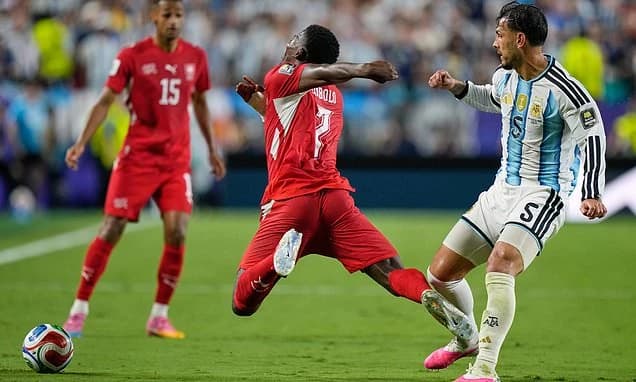 Argentina vs Switzerland - World Cup quarter-final LIVE: Breel Embolo is sent off just moments after