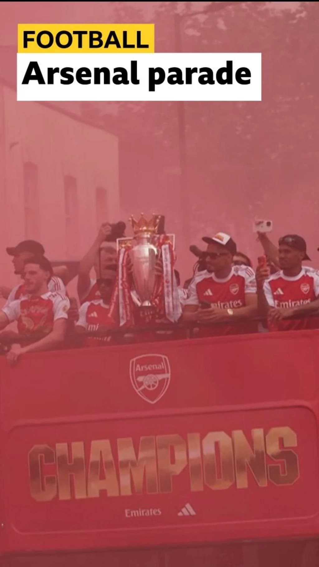 Arsenal bus parade: Thousands gather in North London to Premier League trophy