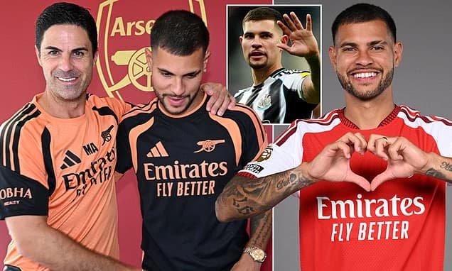 Arsenal sign Bruno Guimaraes: Gunners complete £75m deal for Brazilian midfielder as ANOTHER Newcast