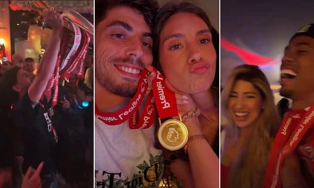 Arsenal's night out with the trophy: Declan Rice rapping, a 'North London Forever' performance - and