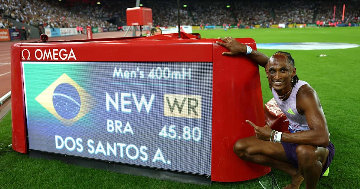Athletics: Alison dos Santos breaks 400m hurdles world record with 45.80 at 2026 Diamond League Welt