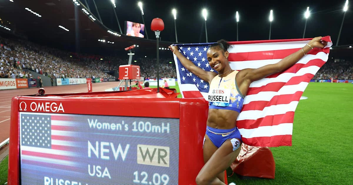 Athletics: Masai Russell breaks women's 100m hurdles world record with 12.09 at 2026 Zurich Diamond