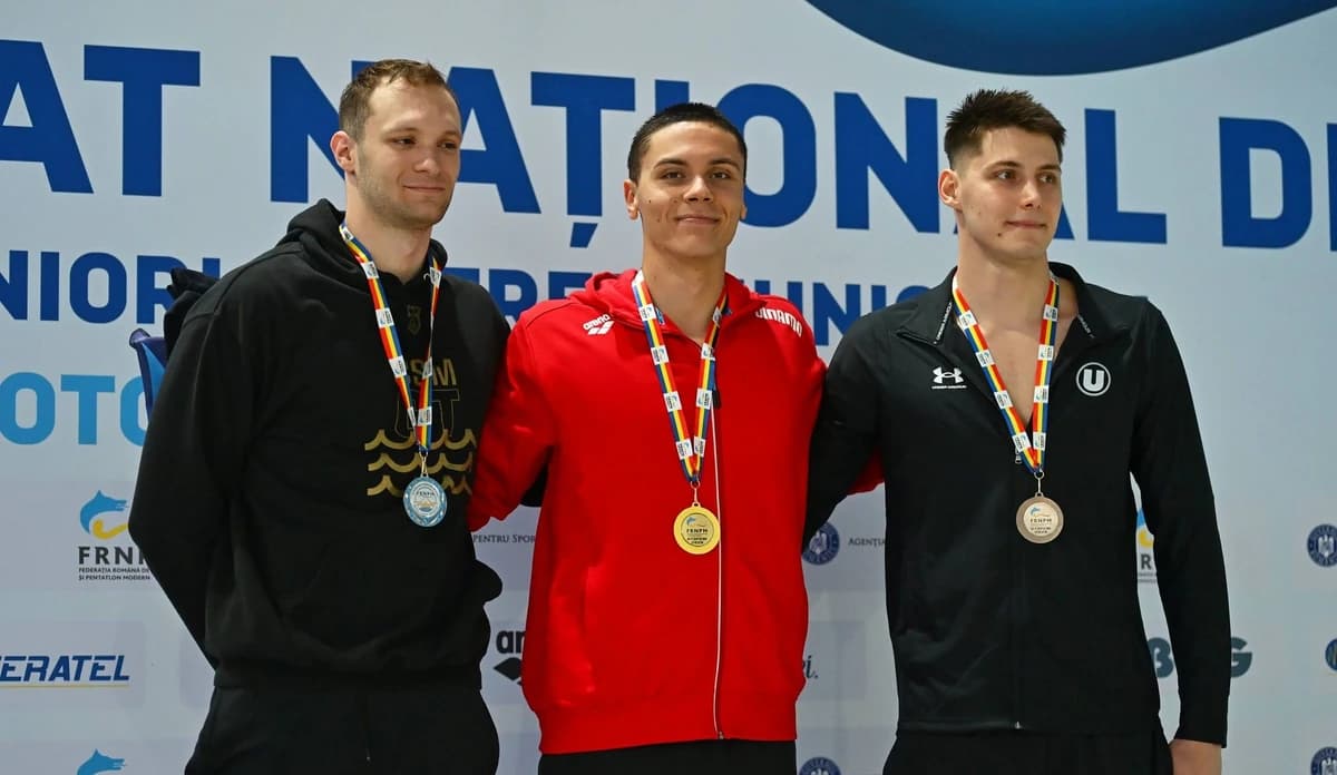 Aur pentru David Popovici la 100 de metri liber. Podiumul, completat de sportivi de la CSM Constanța