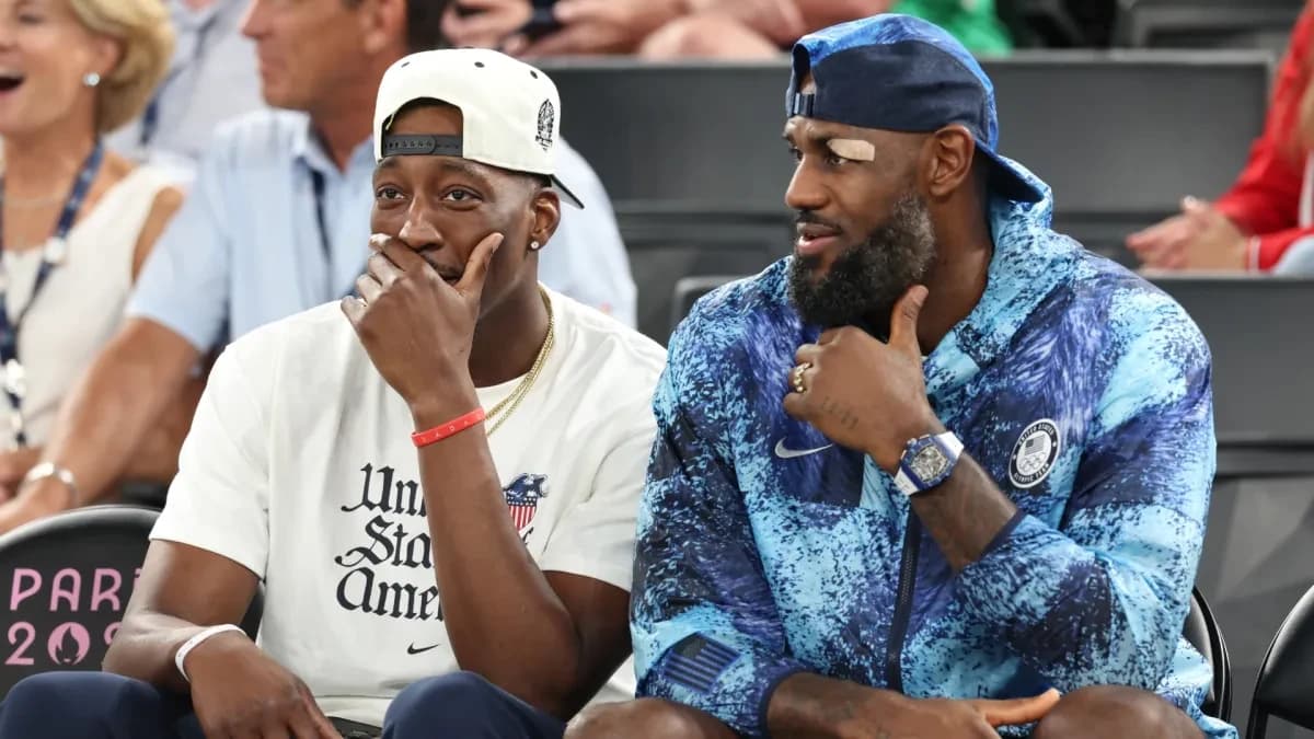 Bam Adebayo reacts to LeBron James choosing the Philadelphia 76ers over the Miami Heat