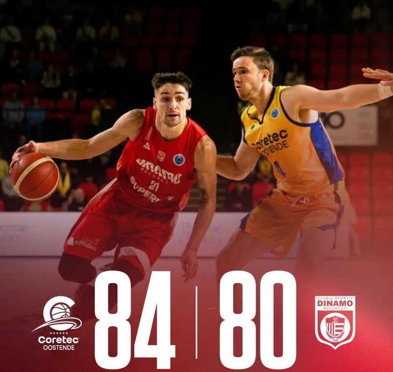 Baschet masculin: CS Dinamo București, învinsă în Belgia, în FIBA Europe Cup