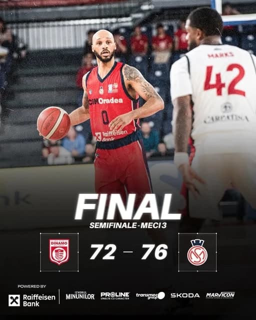 Baschet masculin: CSM CSU Raiffeisen Oradea, în avantaj în semifinalele Ligii Naționale