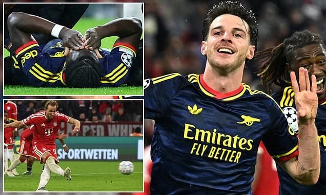Bayern Munich vs Arsenal - Champions League LIVE: Declan Rice's stunning strike draws Gunners level