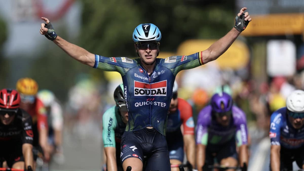 Belgian rider Tim Merlier wins eighth stage of Tour de France in bunch sprint