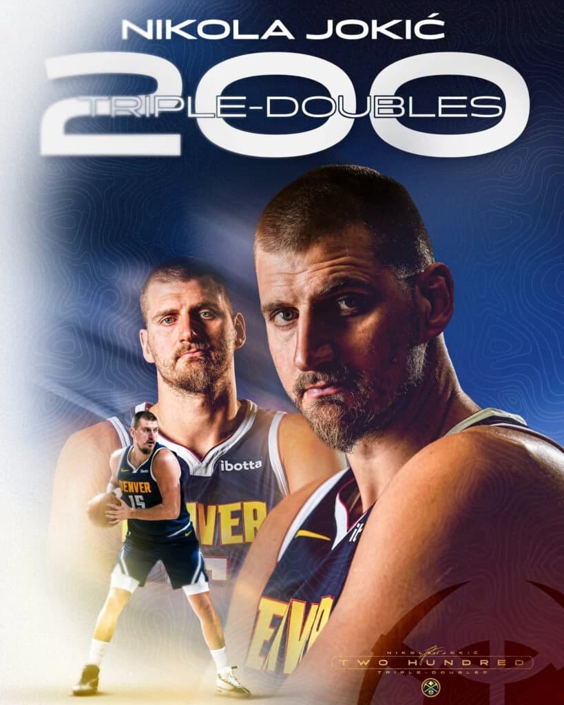 Borna impresionantă atinsă de baschetbalistul sârb Nikola Jokić în NBA. Un singur jucător mai bun în