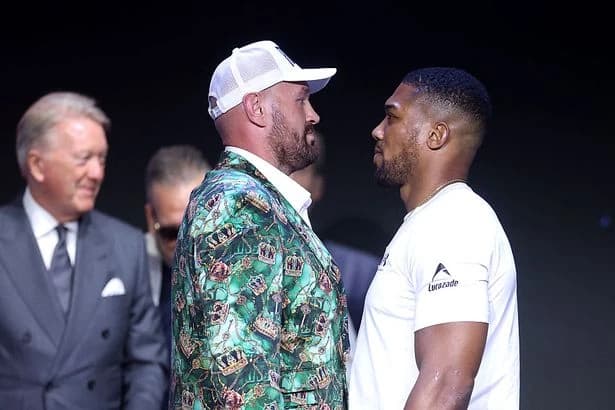 BREAKING: Tyson Fury and Anthony Joshua share intense face-off ahead of mega fight