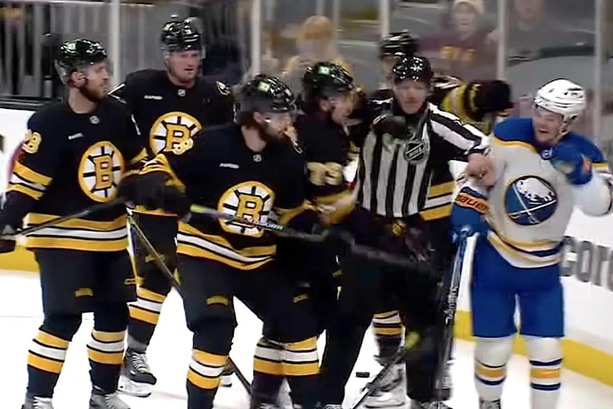 Bruins' Charlie McAvoy Ejected for Violently Slashing Sabres Player Zach Benson in Retaliation for I