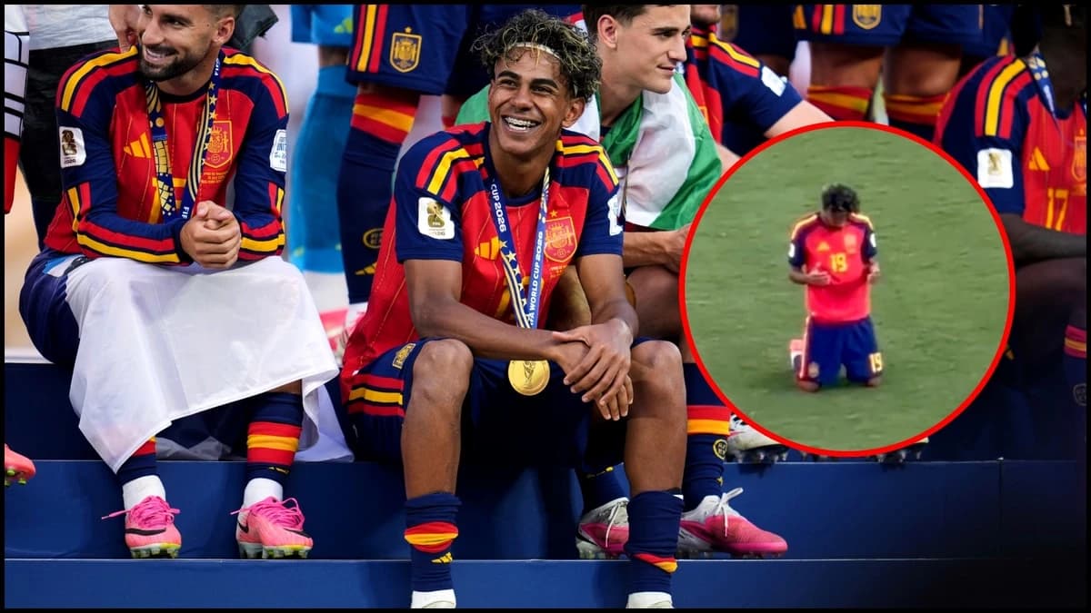 Ce a făcut Lamine Yamal, chiar pe gazon, la finalul meciului cu Argentina din finala CM 2026. Imagin