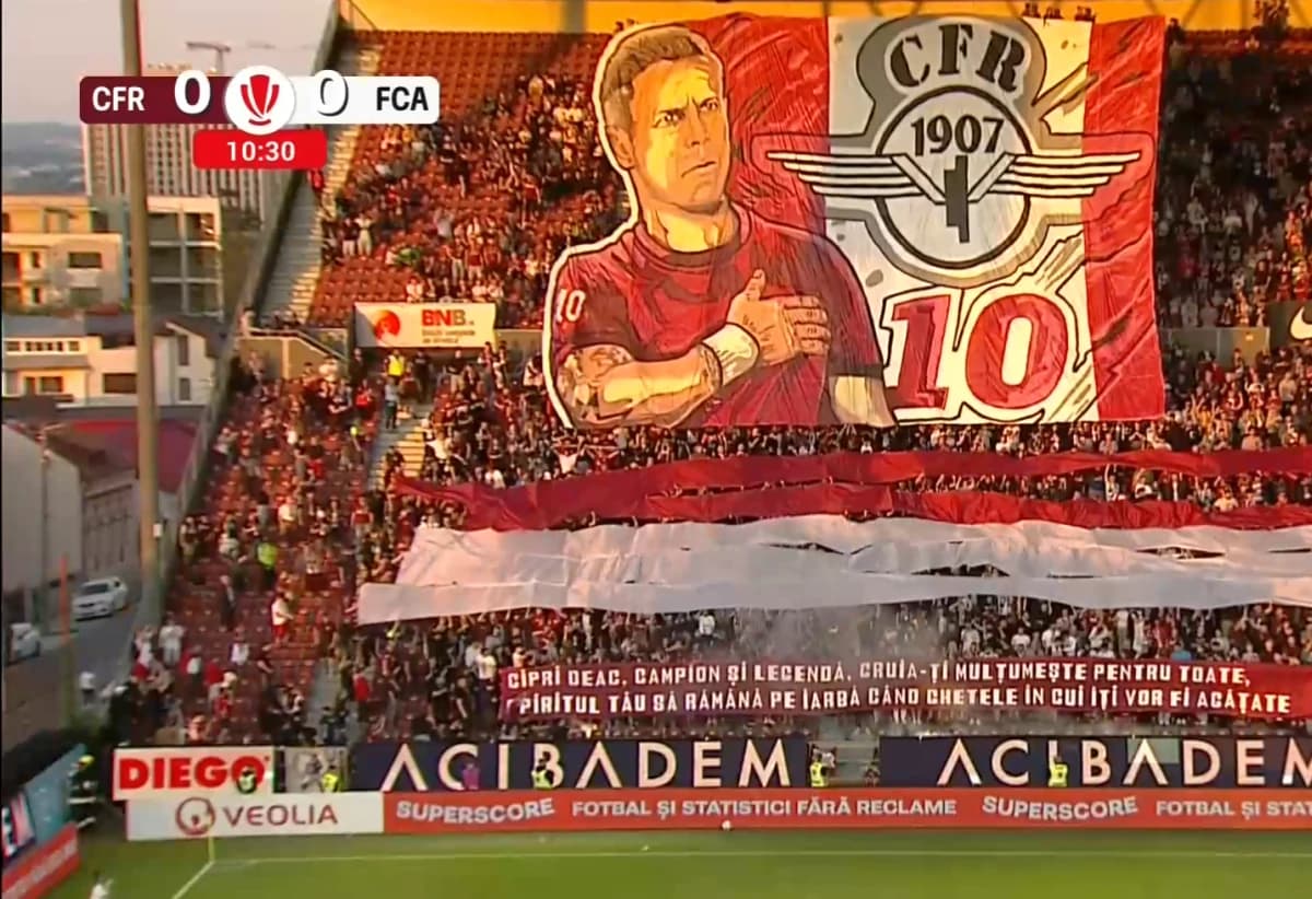 CFR Cluj - FC Argeș » Meci oprit în minutul 10: scenografie senzațională și aplauze în picioare!