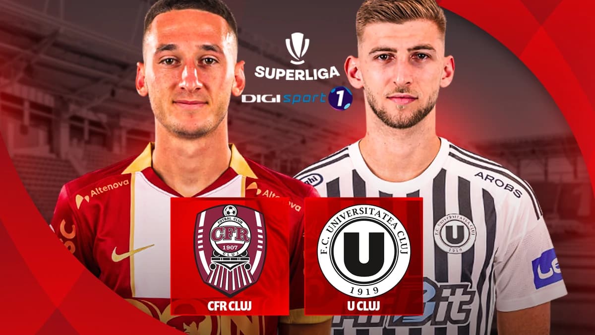 CFR Cluj - "U" Cluj, 20:30, ÎN DIRECT pe Digi Sport 1. Derby ”incendiar” în Gruia