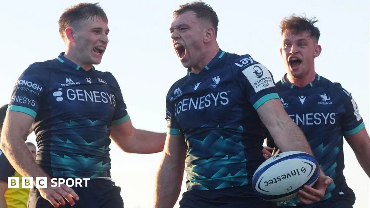 Champions Cup: Connacht 45-36 Saracens - Hosts score seven tries in pool victory