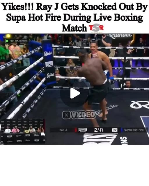Chileeee! #RayJ got knocked out less than 30 seconds into his fight with comedian #SupaHotFire π©! Th