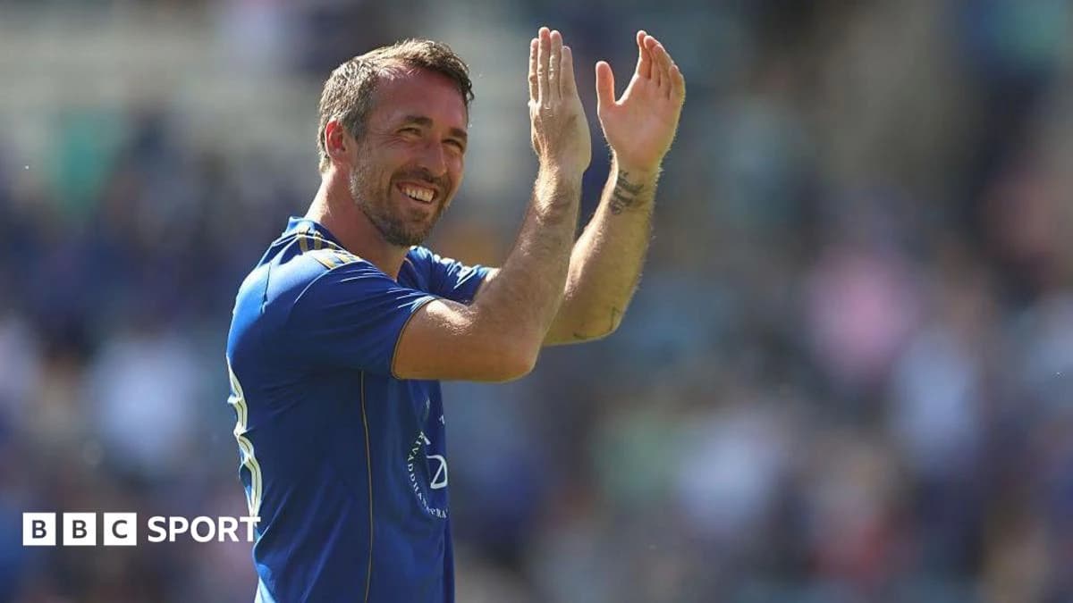 Christian Fuchs: Former Leicester City defender smashes six into river on cricket debut