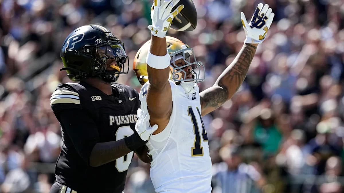 CJ Carr throws for 3 TDs, runs for another to help No. 3 Notre Dame rout rival Purdue 49-10