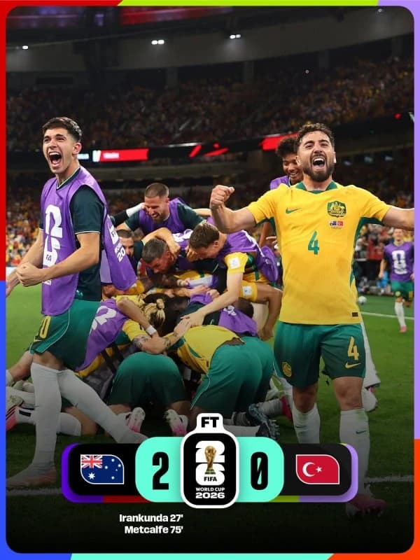 CM 2026: Primul mare șoc de la Mondiale. Australia a învins Turcia cu 2-0