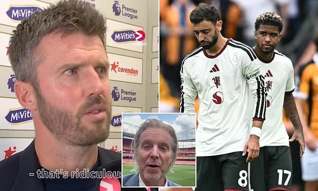 'Come on, that's ridiculous!': Man United boss Michael Carrick snaps at ex-player interviewer as pre