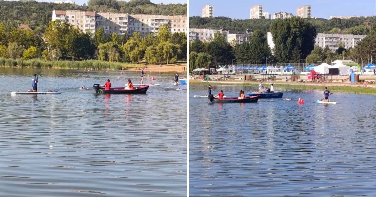Competiție de triatlon, la un pas de tragedie: Doi sportivi au fost salvați de la înec în Chișinău