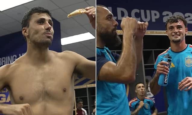Confident Spain stars insist World Cup glory is 'written in the stars' during dressing room celebrat