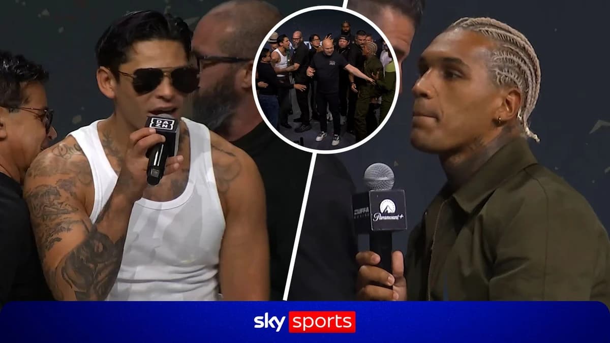 Connor Benn and Ryan Garcia separated as HUGE press conference brawl breaks out!