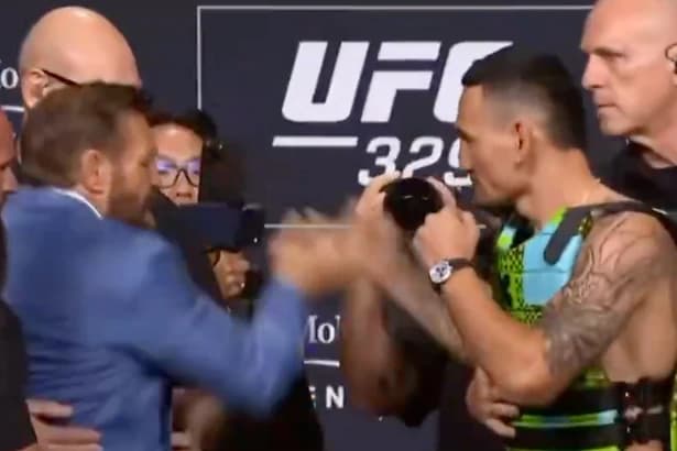 Conor McGregor SLAPS Max Holloway during heated face-off