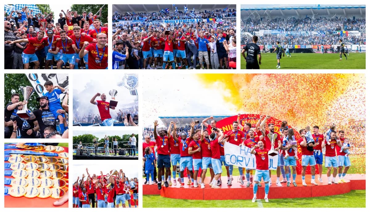 Corvinul, a noua campioană în Liga 2 care primește trofeul competiției! N-a câștigat la ultimul joc