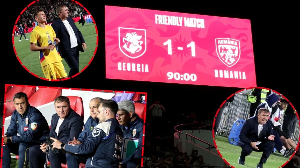 Cum a trăit Gică Hagi Georgia – România 1-1, primul meci din noul mandat. Cinci momente nevăzute la