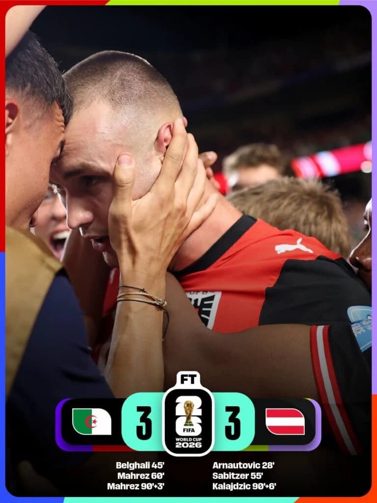 Cupa Mondială: Austria-Algeria, 3-3. Iranul a fost eliminat din competiție