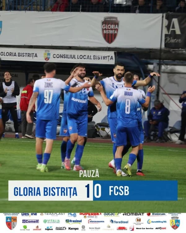 Cupa României: FCSB pierde în fața Gloriei Bistrița