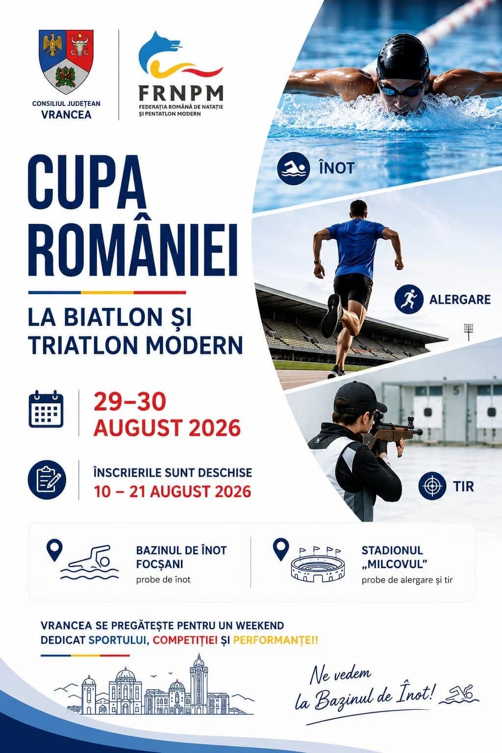 Cupa României la Biatlon și Triatlon Modern aduce la Focșani sportivi din întreaga țară