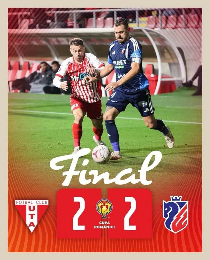 Cupa României: UTA Arad şi FC Botoşani au remizat, scor 2-2