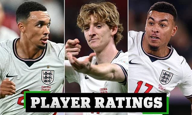 Czech Republic 0-2 England PLAYER RATINGS: How did Trent Alexander-Arnold fare on his return? Who wa