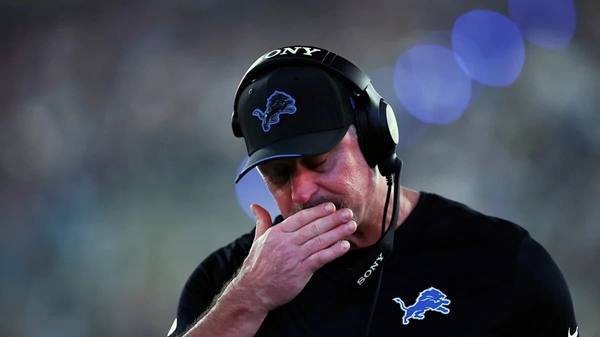 Dan Campbell gets emotional while giving game ball to Lions announcer whose wife died of cancer