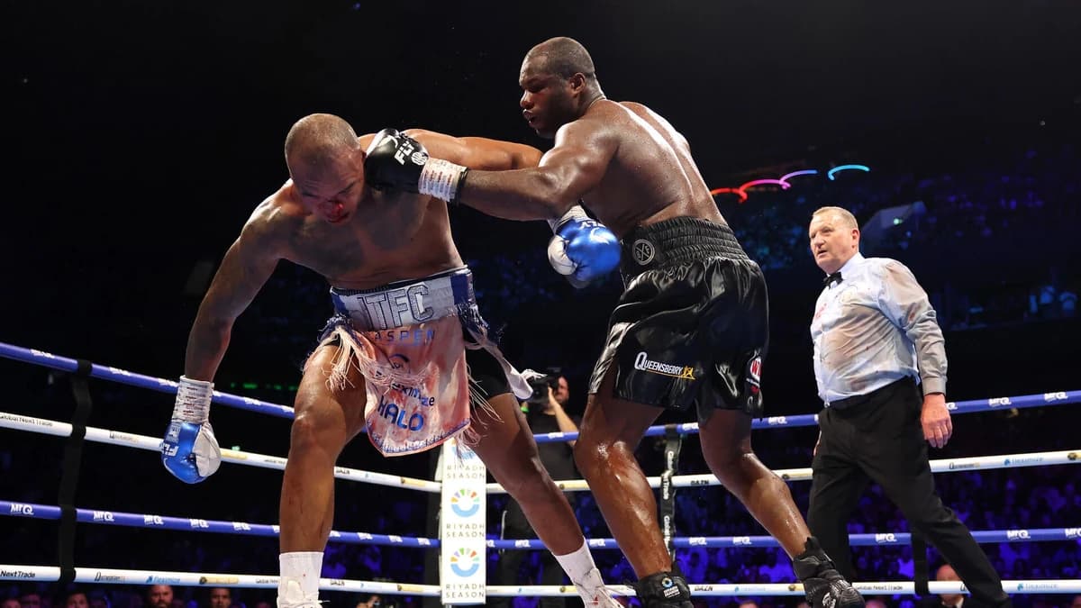 Daniel Dubois climbs off the canvas twice against Fabio Wardley to capture WBO heavyweight champions