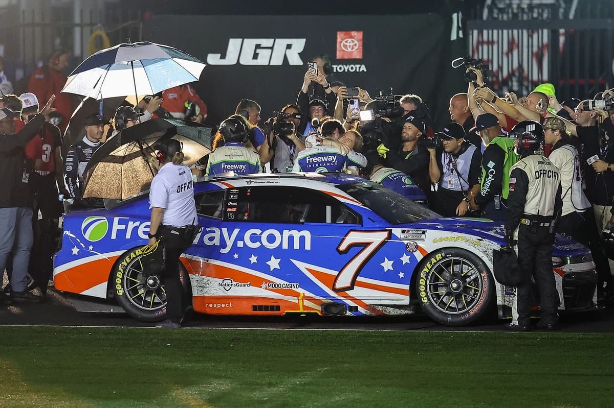 Daniel Suarez earns shock win in rain-shortened Coca-Cola 600 with heroic defense